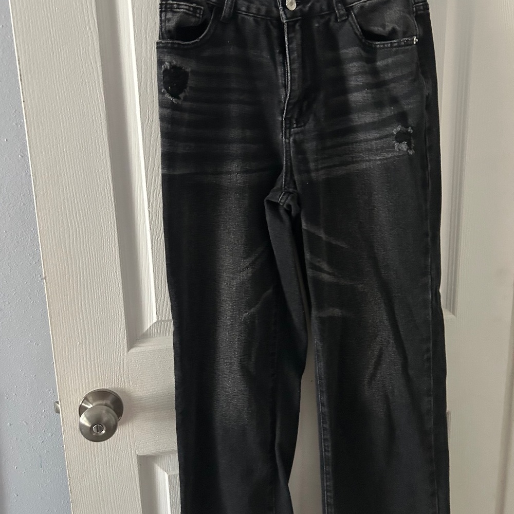 Black wide leg jeans